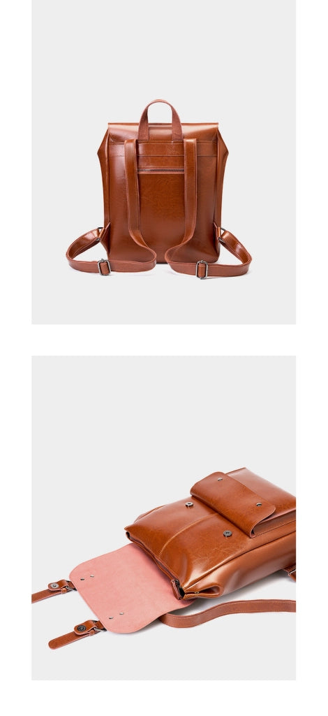 Zaino in vera pelle marrone