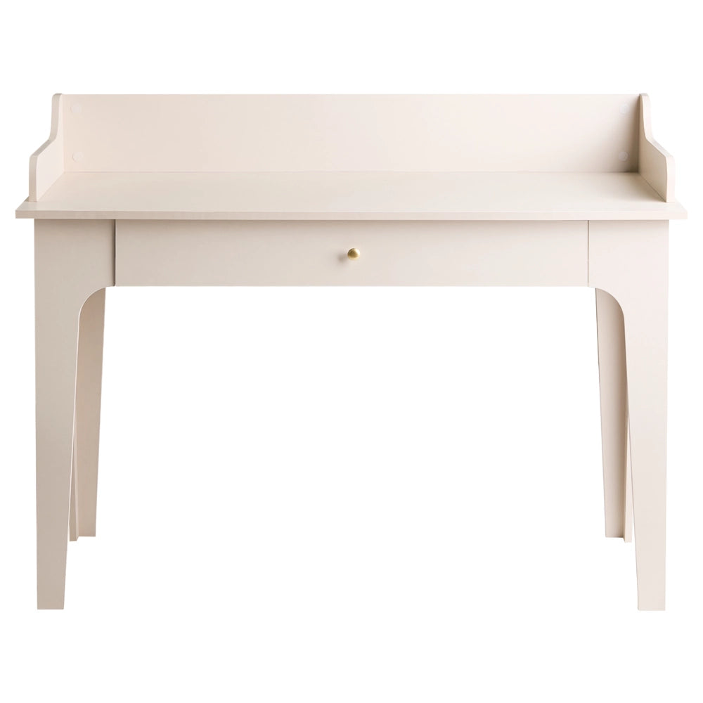 Scrivania per l'ufficio domestico in stile scandinavo, con cassetti in MDF color cashmere, 120 x 60 cm, cassetto portaoggetti, beige chiaro