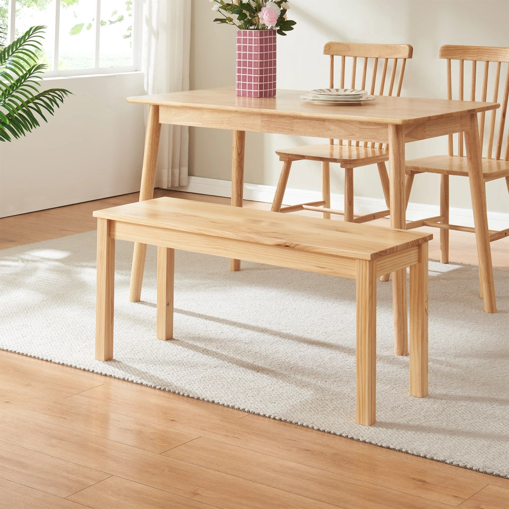 Panca da Tavolo Pranzo Trerunulu in Legno di Pino 100 x 35 x 45 cm - Naturale [en.casa]