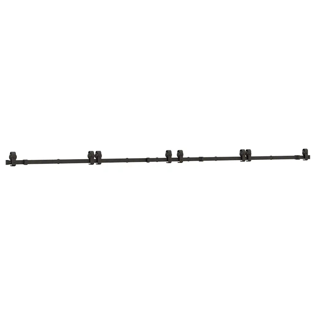 Kit di Binari per Porte Scorrevoli 366 cm Acciaio Nero CFW2387485