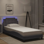 Giroletto con Luci LED Grigio 100x200 cm in Similpelle