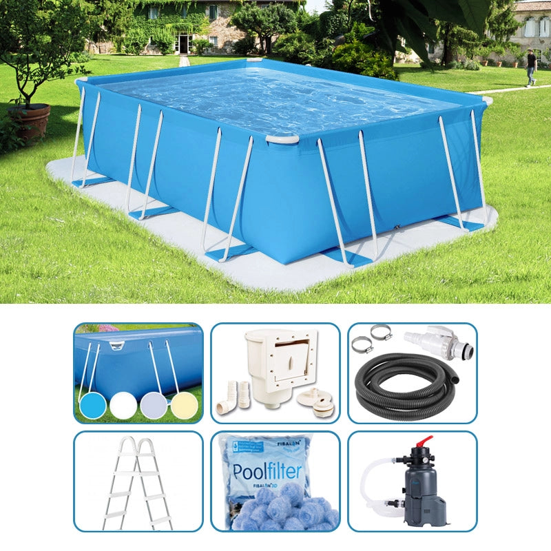 Piscina Fuori Terra Italika® Soft Rettangolare 3,80 X 2,80 H.1,00 M - Kit Pro