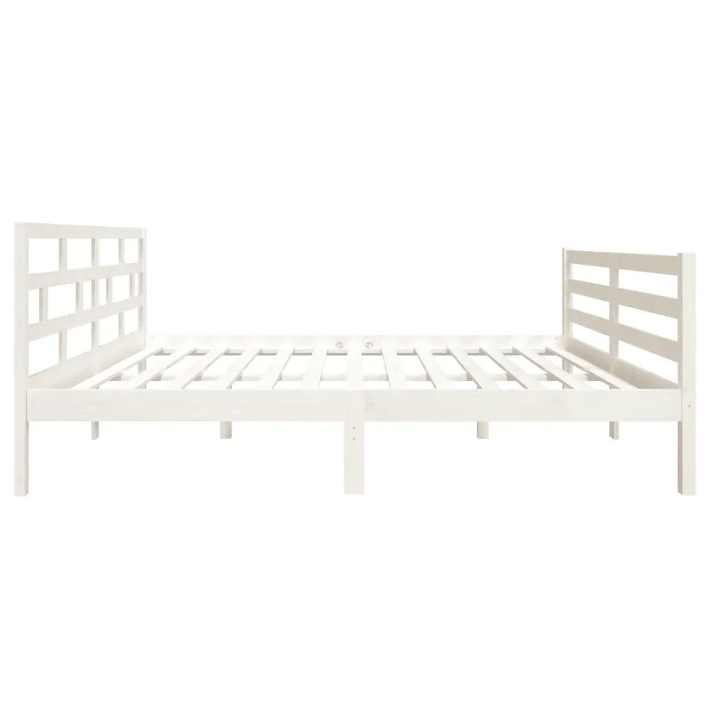 Giroletto-Struttura Letto Bianco in Legno Massello di Pino 140x190 cm 611175