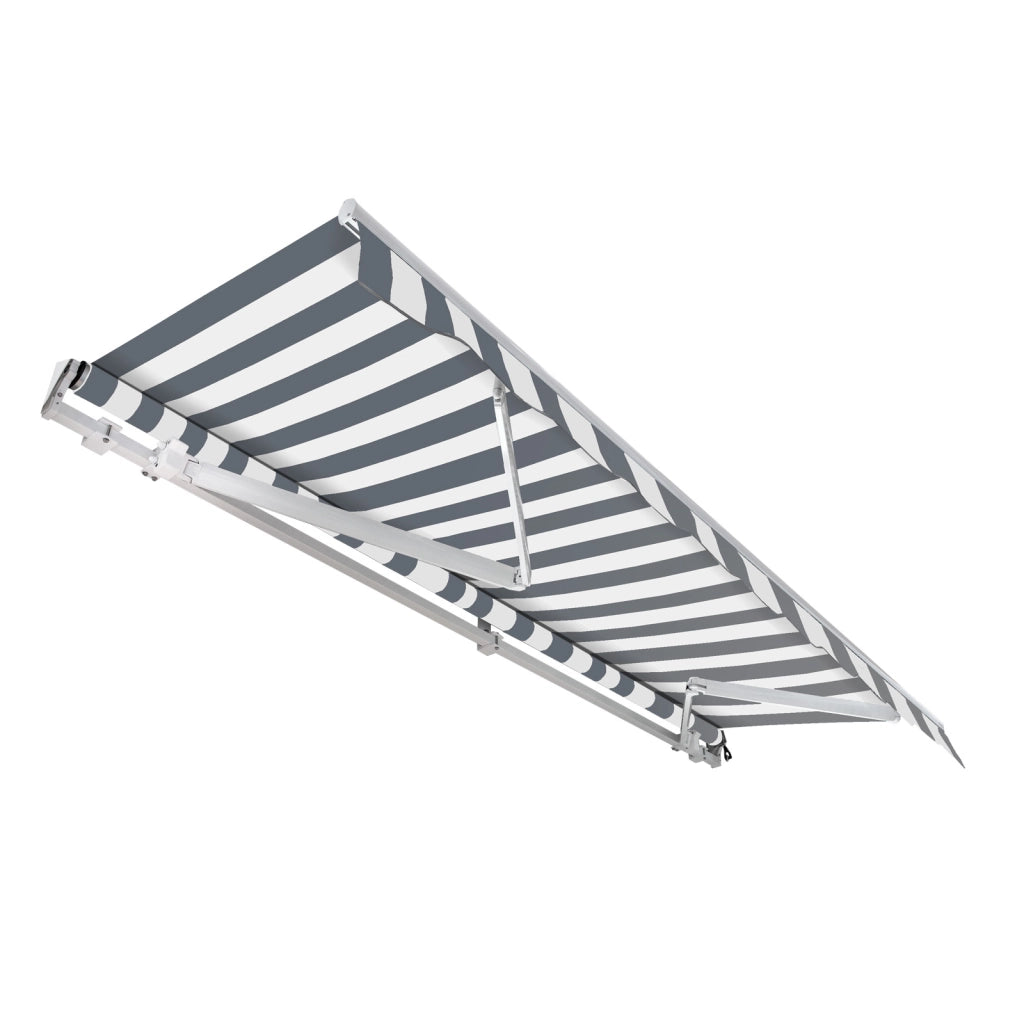 Toboli Tenda da sole con bracci a snodo e protezione UV 3x2,5m Antracite/bianco Montaggio a parete