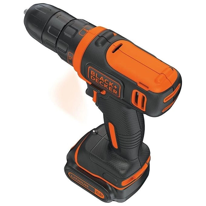 Black & Decker BDCD12-QW trapano Senza chiave Nero, Arancione