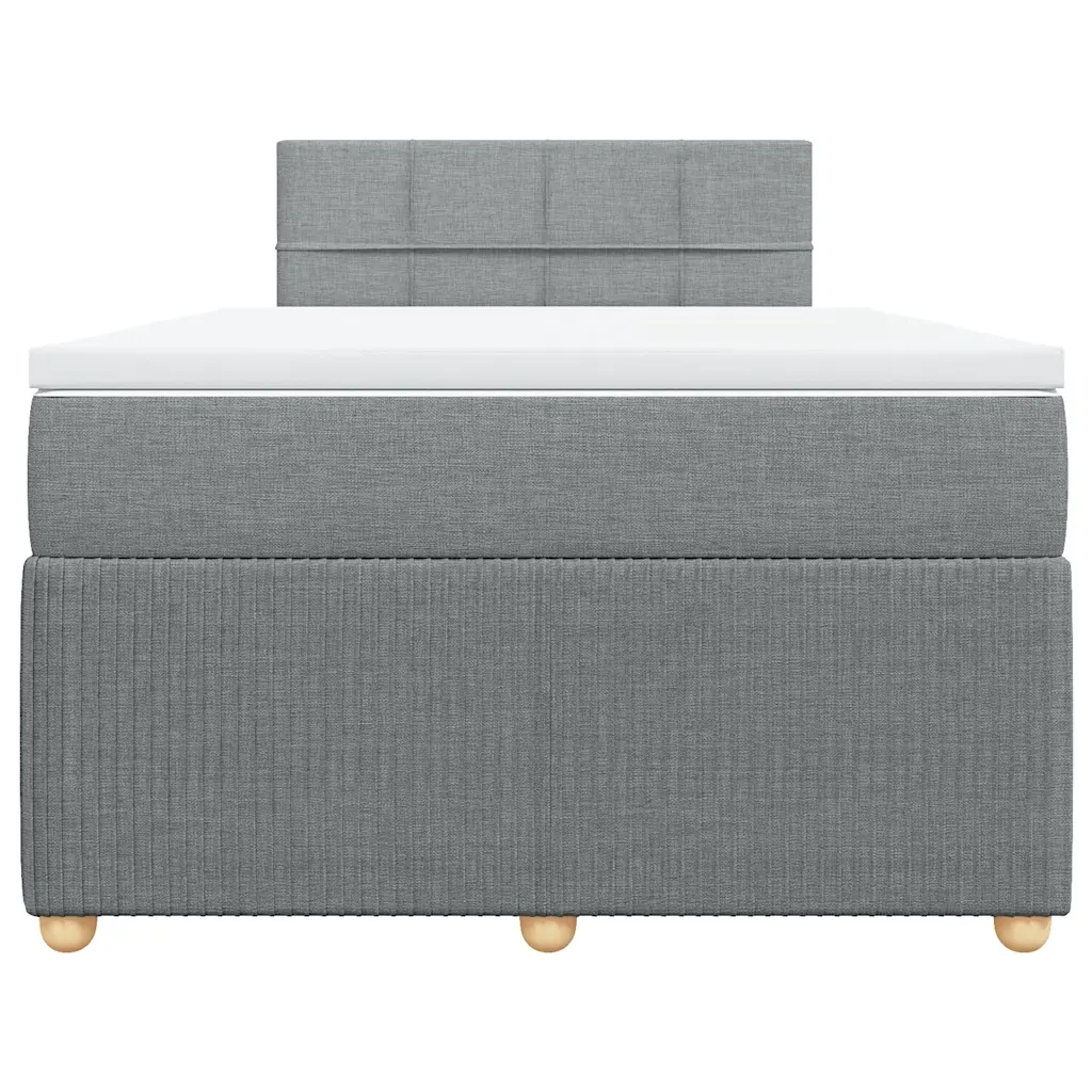 Giroletto a Molle con Materasso Grigio Chiaro 120x200cm Tessuto