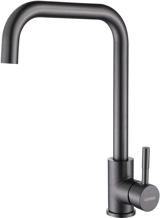 Kraan 360° girevole per cucina in acciaio inossidabile | Spina per cucina a alta pressione | Manicotto per cucina a 360° girevole | Colore gunmetal grigio