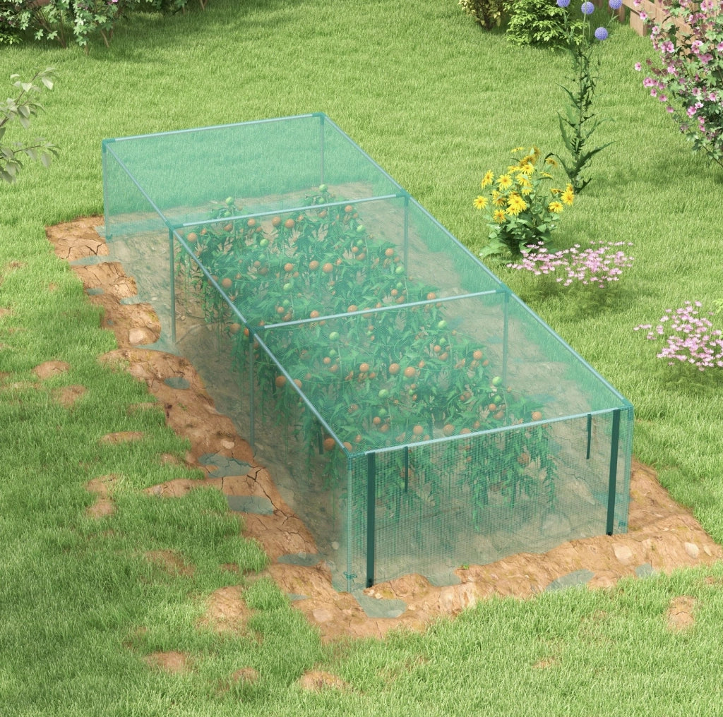 Tenda protettiva per piante 125 x 373 x 62,5 cm verde con porta zip