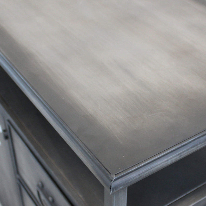 Mobile Emeric 132,5x37,5x82 h cm in Acciaio Grigio