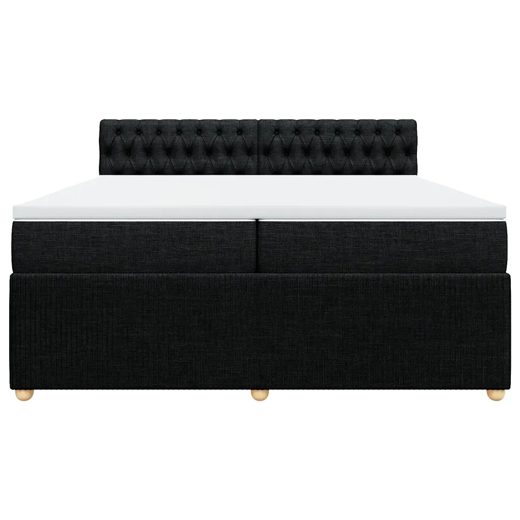 Giroletto a Molle con Materasso Nero 200x200 cm in Tessuto