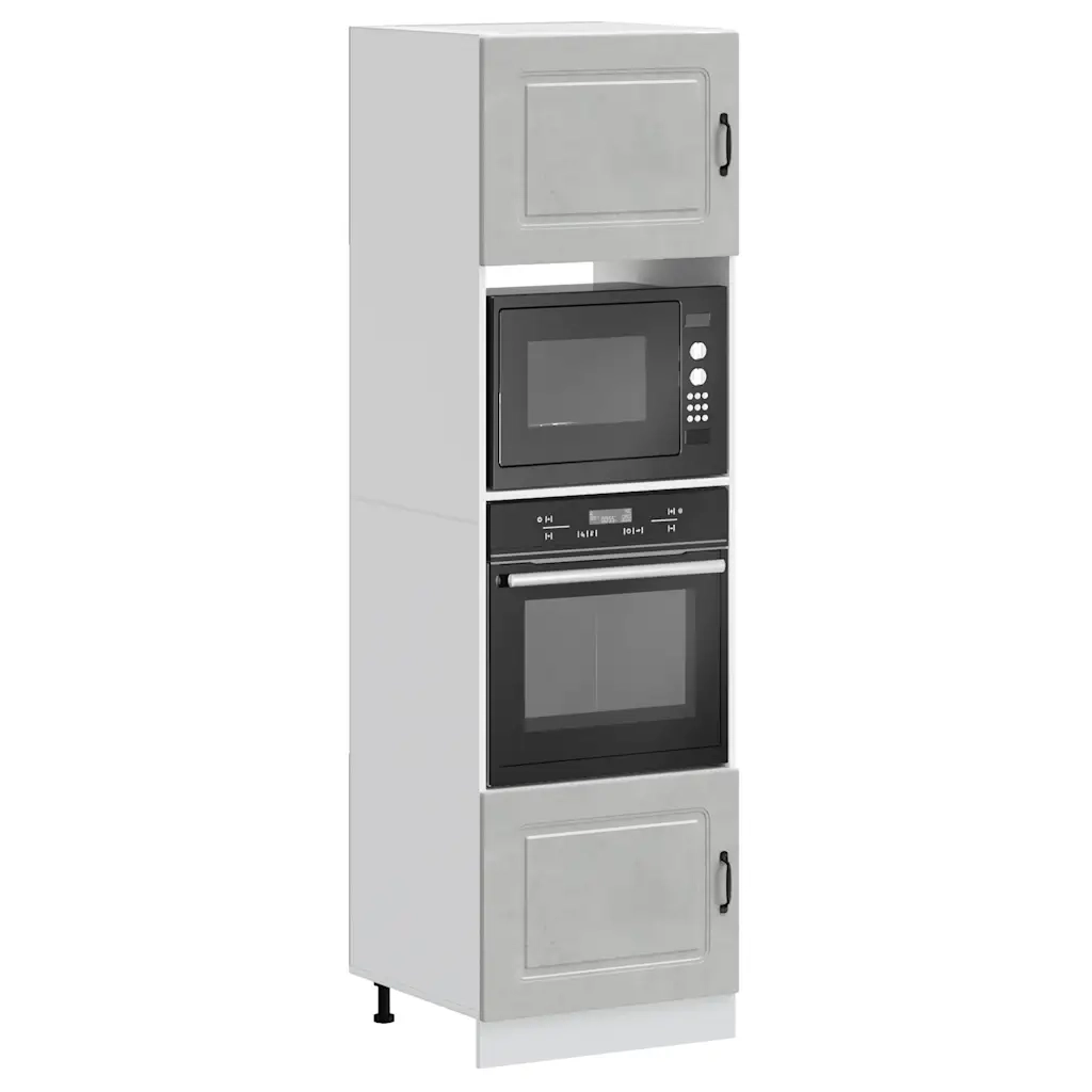 Pensile da cucina | Armadi Forno 2 pz Kalmar Grigio Cemento in Legno Multistrato