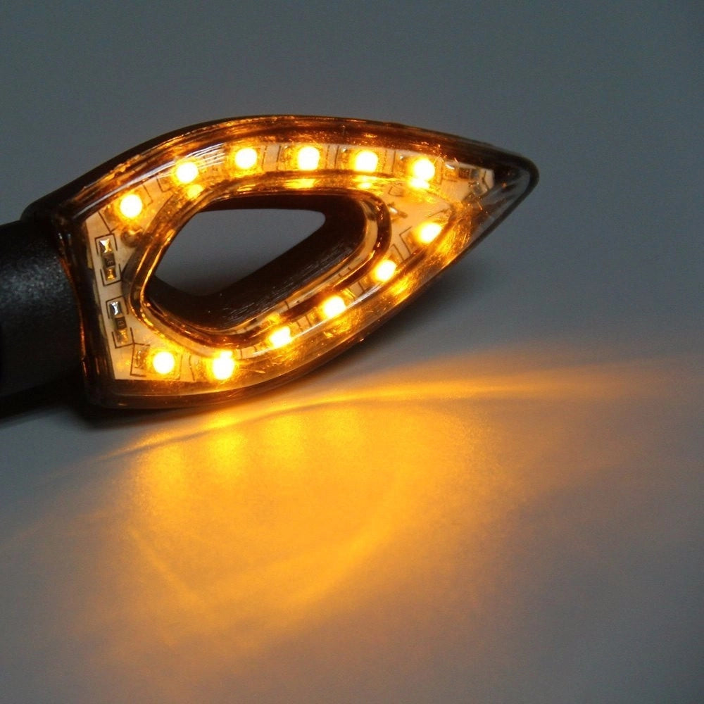 Trade Shop - Coppia Indicatore Di Direzione A 12 Led Forma Di Freccia Punta Per Moto Scooter -