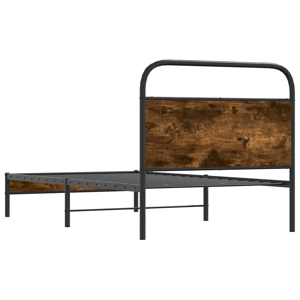 vidaXL Giroletto senza Materasso Rovere Fumo 100x200 cm in Truciolato