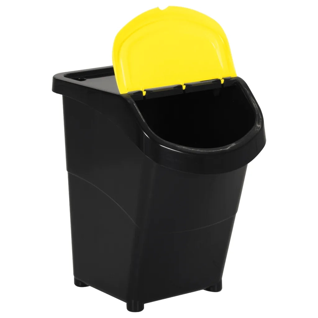 Cestini per Rifiuti Impilabili con Coperchi 3 pz Neri PP 120L CFW8037846
