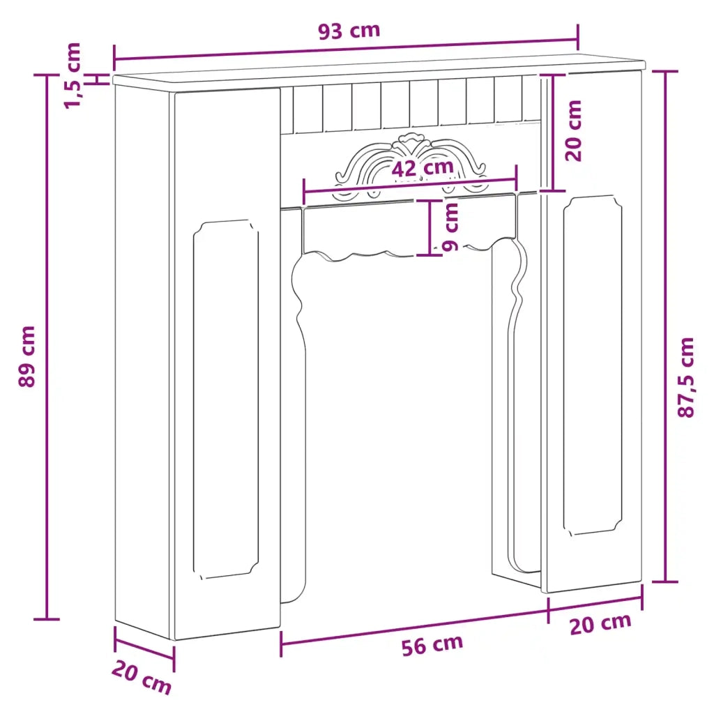Cornice per camino Bianco 93 x 20 x 89 cm Legno ingegnerizzato 8006624