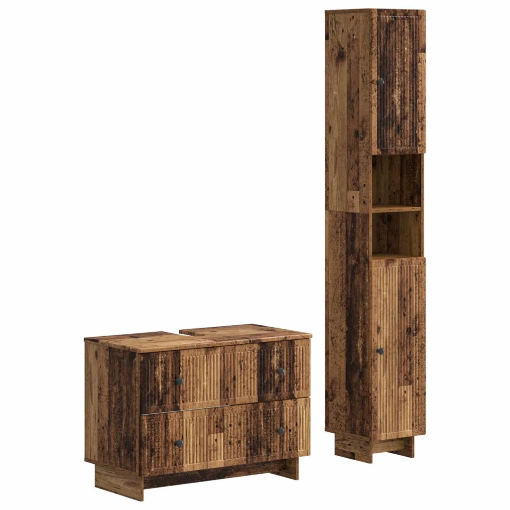 Set di Armadi da Bagno da 2 Pezzi EDE Legno antico 3417502