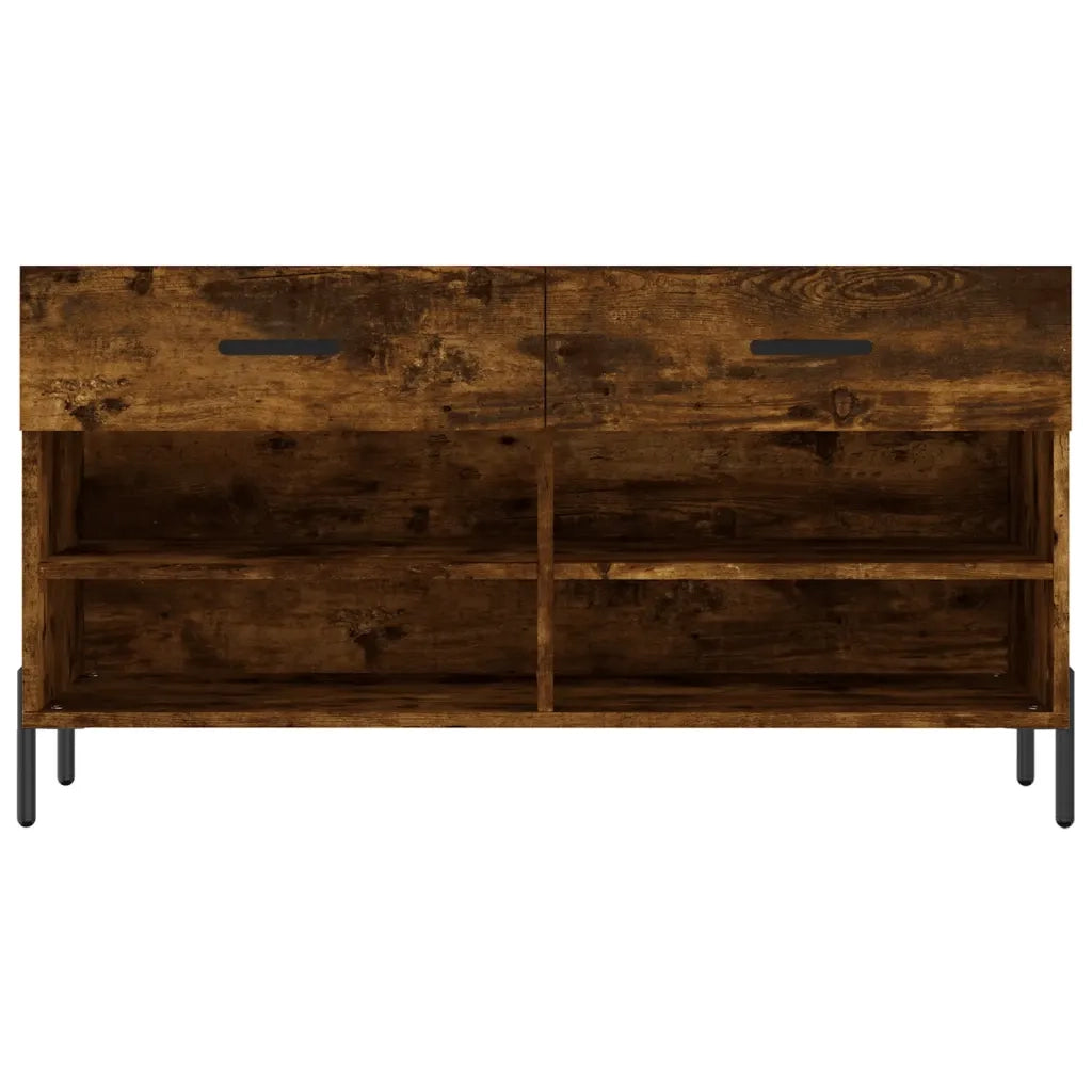 Panca Porta Scarpe Rovere Fumo 102x35x55 cm Legno Multistrato 829753