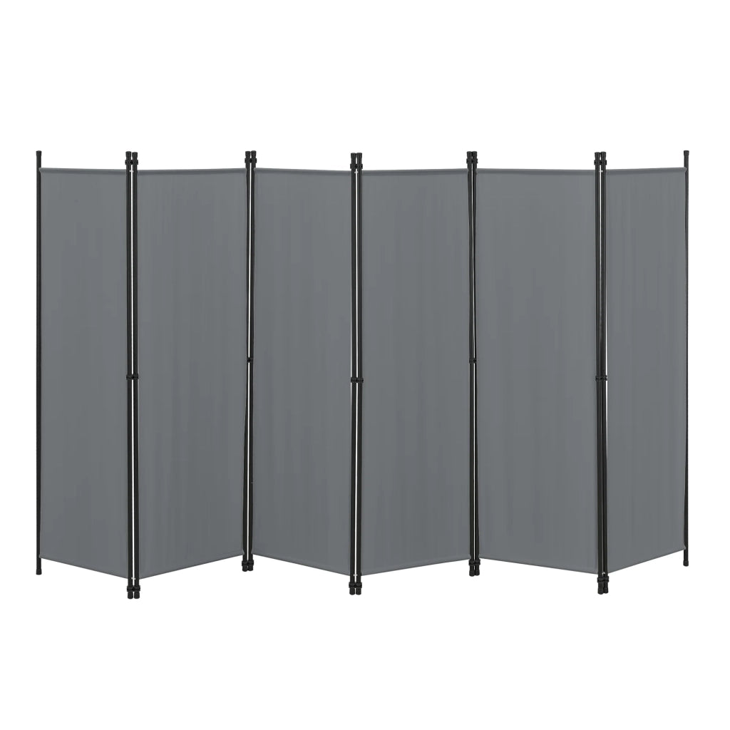 Schermo divisorio per la privacy a 6 pannelli 171 x 300 cm grigio scuro 03_0008068
