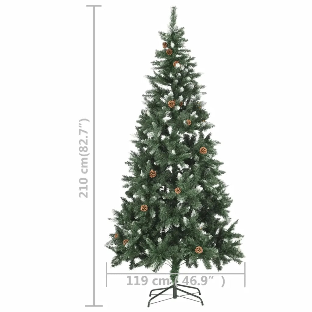 Albero di Natale | Decorazioni natalizie Artificiale Preilluminato con Pigne 210 cm