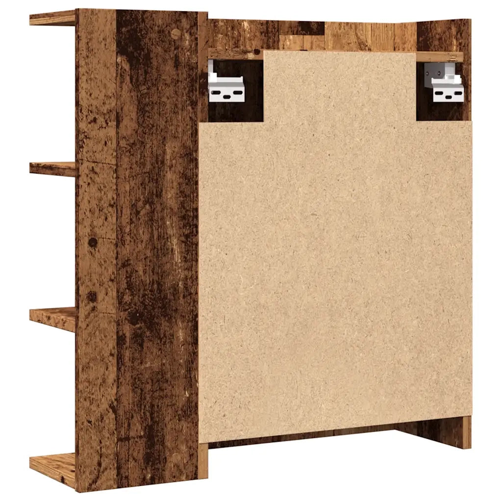 Mobile da Bagno a Specchio-Armadietto a Specchio da Bagno Legno Antico 62,5x20,5x64 cm Legno