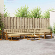 Set di divani da esterno con cuscino 8 pcs Naturale e Beige 3367936