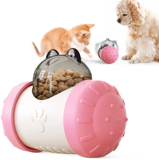 Ballo di divertimento interattivo per conigli, con funzione di rotazione e spinta, colore rosa.