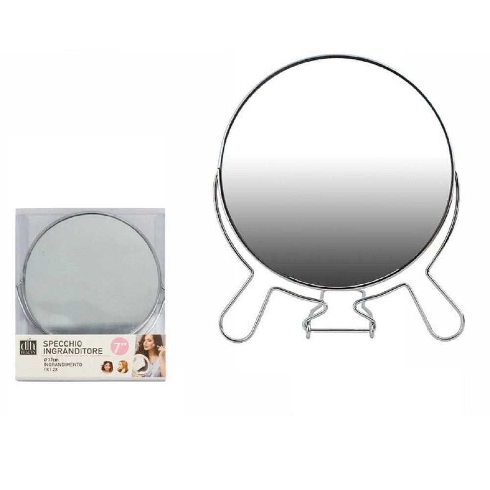 Trade Shop - Specchio Per Cosmetici Rasoio Barba Trucco Make Up Ingrandimento 7″ Pvc 07094 -