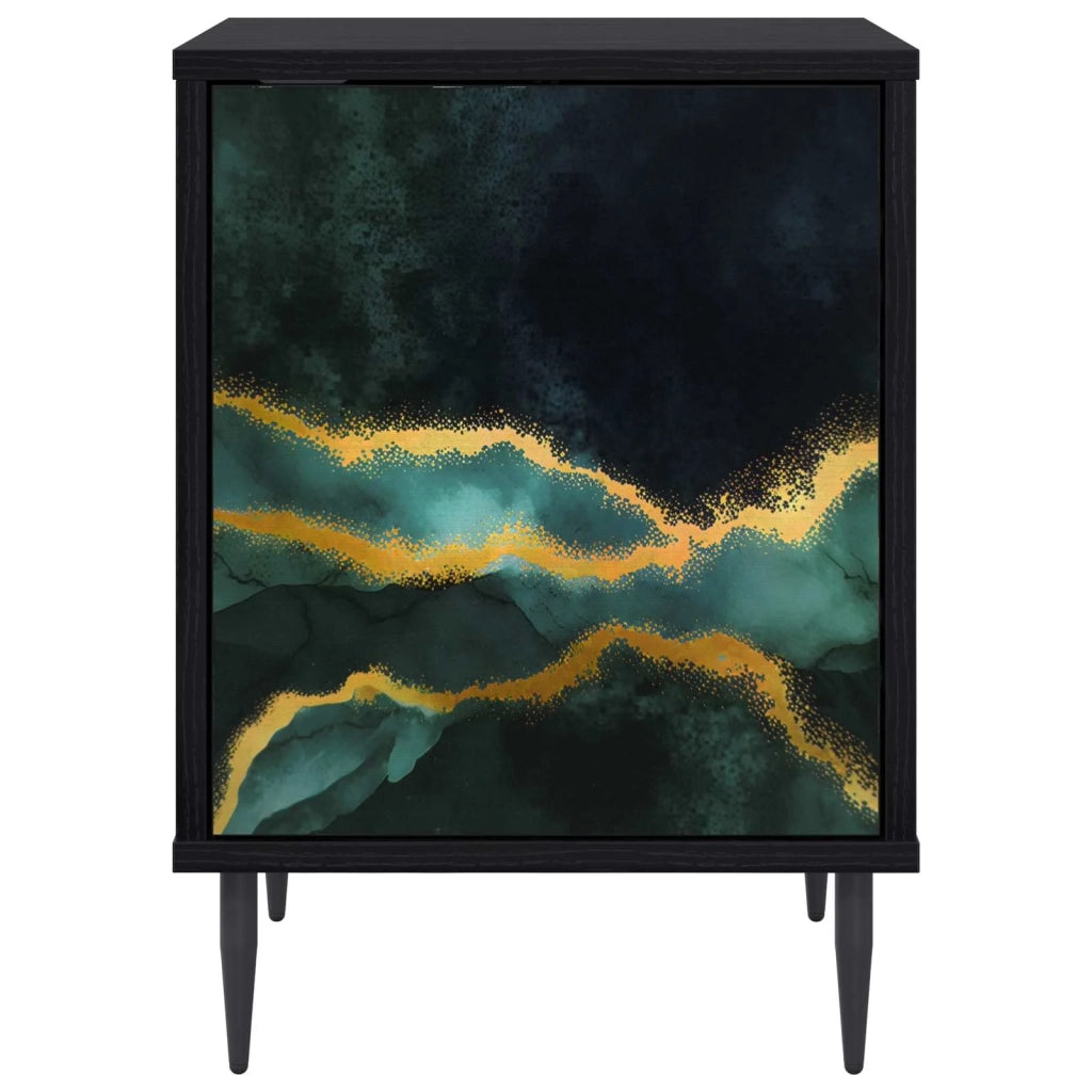 Armadio da Notte WIJHE Rovere Nero 36 x 33 x 51 cm 8007239