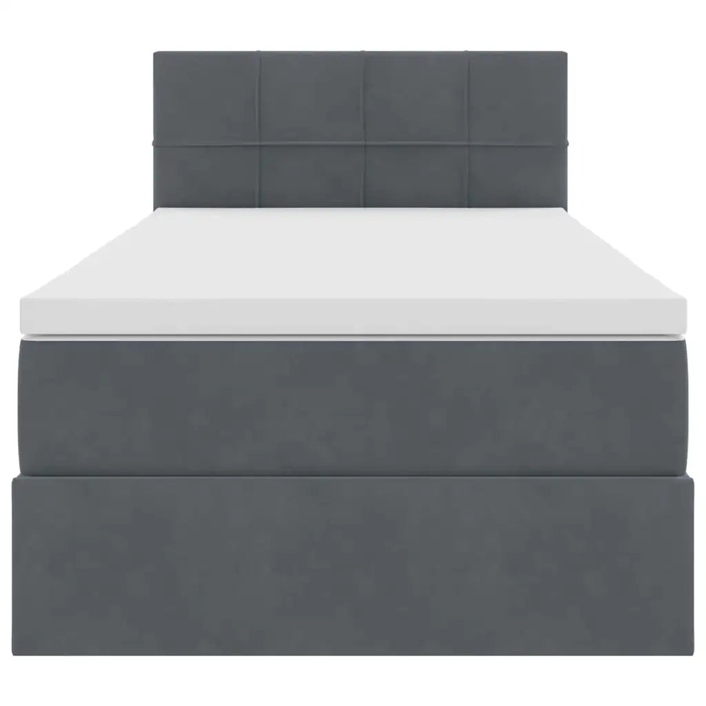 Letto con contenitore e LED Grigio scuro 90 x 190 cm Velluto 3371362