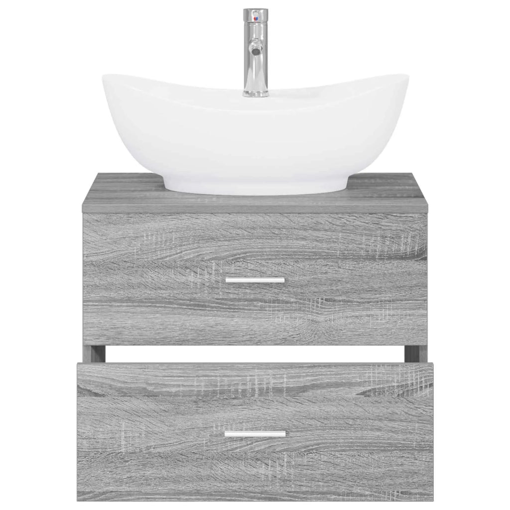 Set di mobili per il bagno Sonoma grigio Legno ingegnerizzato 3404403