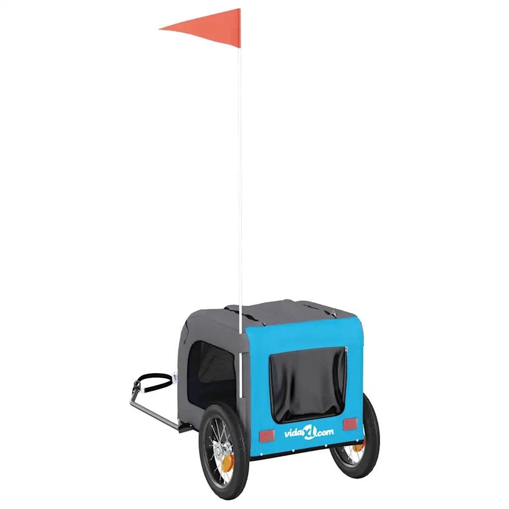 Rimorchio da Bici per Animali Blu e Grigio Oxford e Ferro CFW5399568