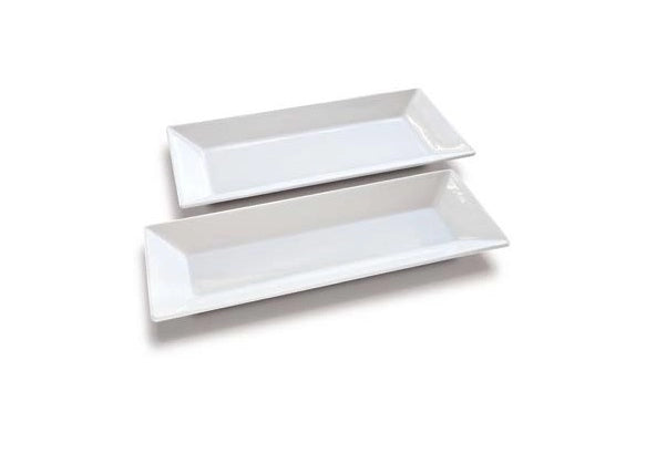 Piatto rettangolare in Porcellana Bianco Kimi 34 x 14 cm