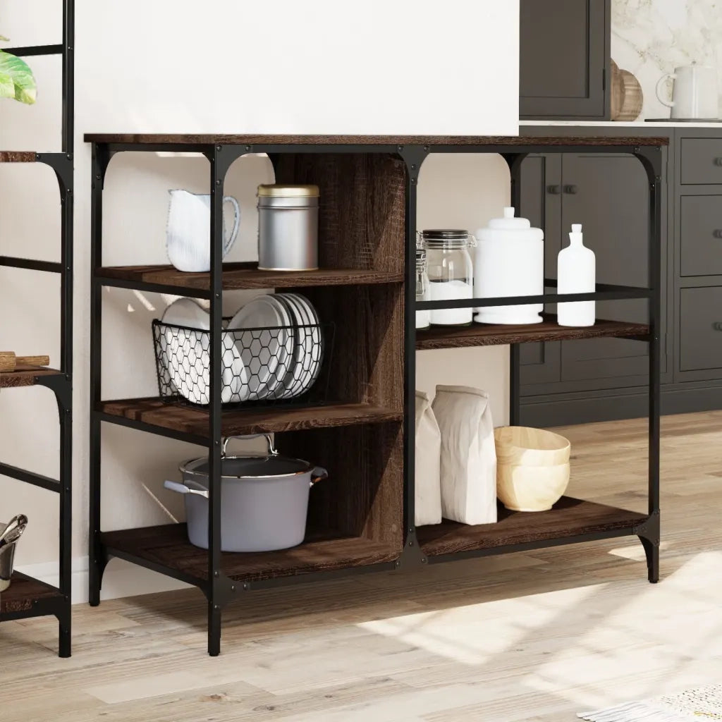Carrello Cucina-Scaffale per Cucina Rovere Marrone 100x45x89,5 cm Legno Multistrato