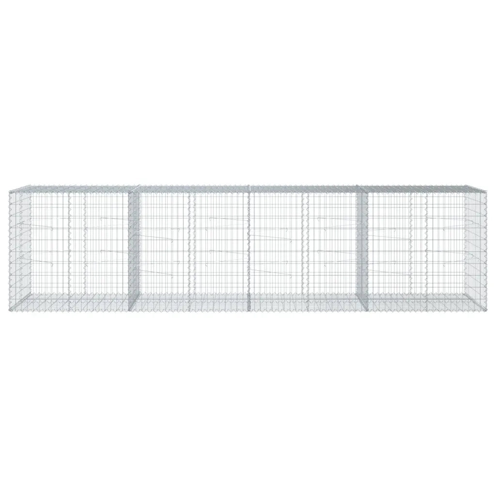 Cesto Gabbione con Copertura 400x100x100 cm in Ferro Zincato