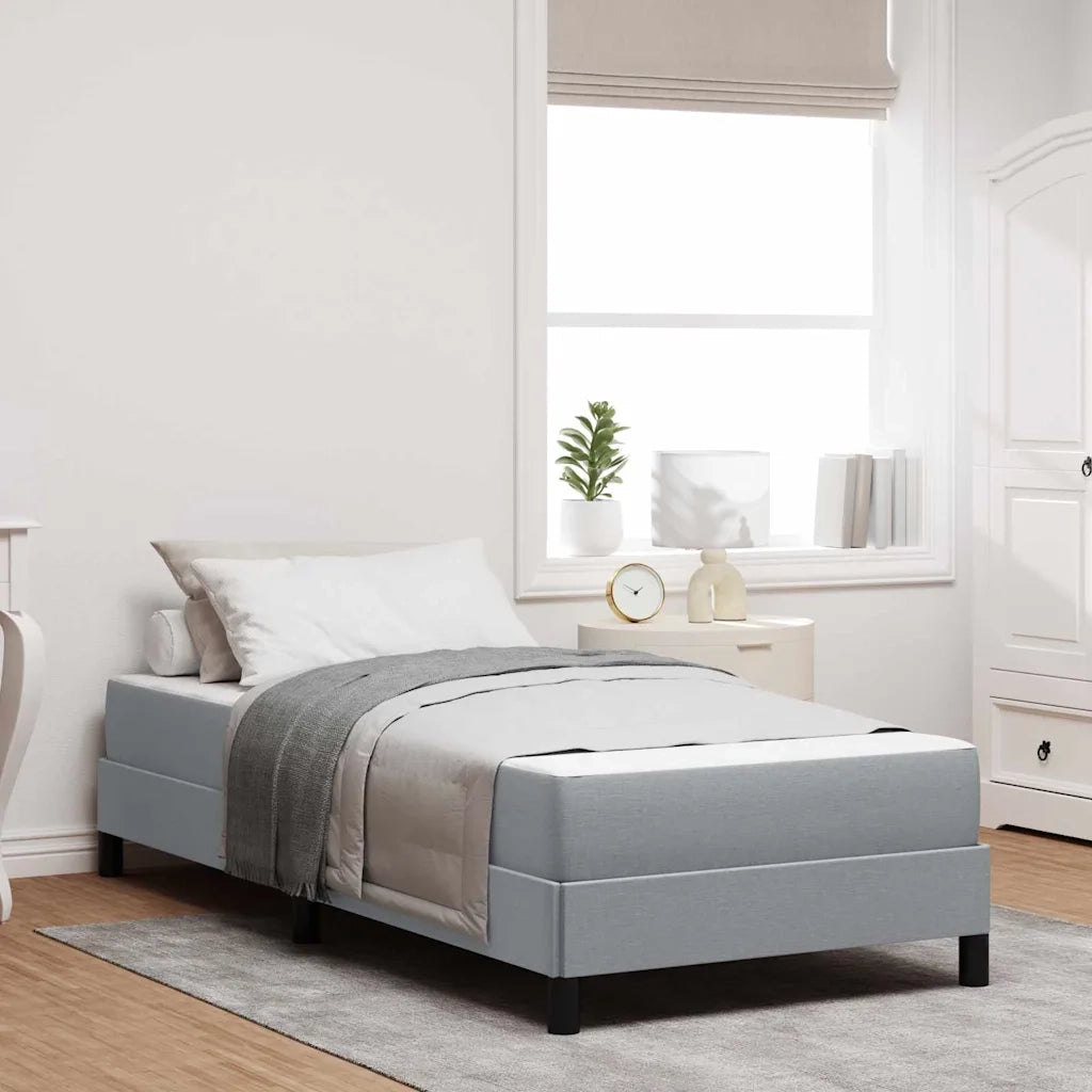 Letto a molle con materasso Grigio chiaro 100 x 200 cm Tessuto