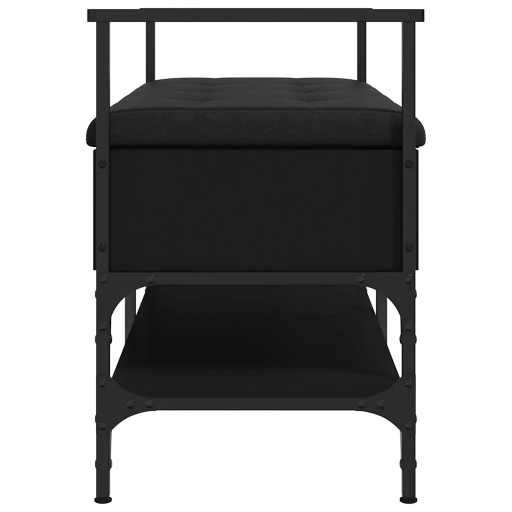 Panca Portaoggetti Nera 85,5x42x57,5 cm in Legno Multistrato 835229