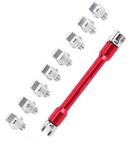 Serratura per motori con set di chiavi CNC - Adatto per motori - Lunghezza 93 mm - Dimensioni multiple 5,0/6,8 - Testine intercambiabili - Alluminio/Ferro - Chiave a stella