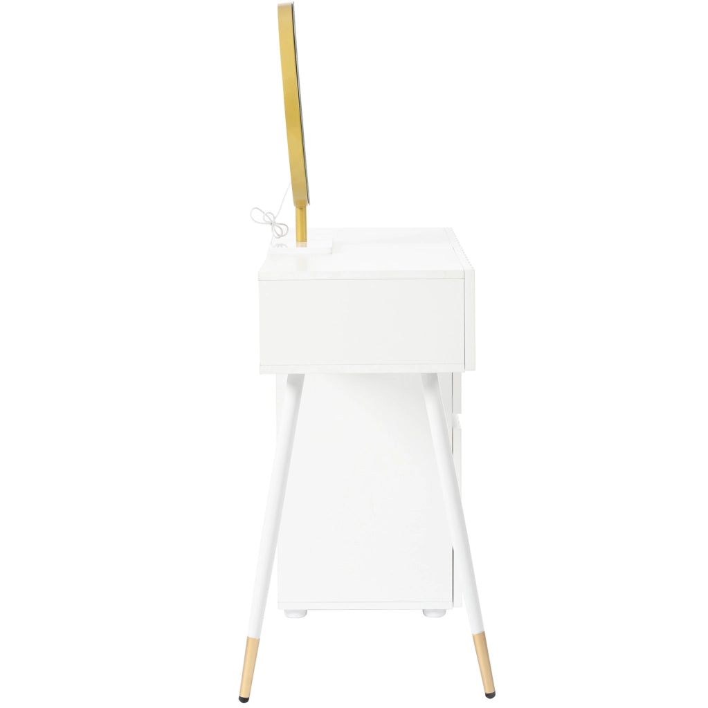Tavolo da trucco con specchio LED e 5 cassetti
