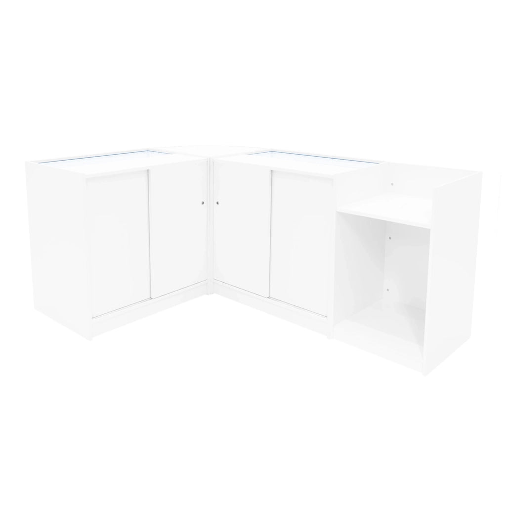 Set Banconi Negozi Bianco Phoenix LED C900 CM60 TB60 con Serrature e Vetrina