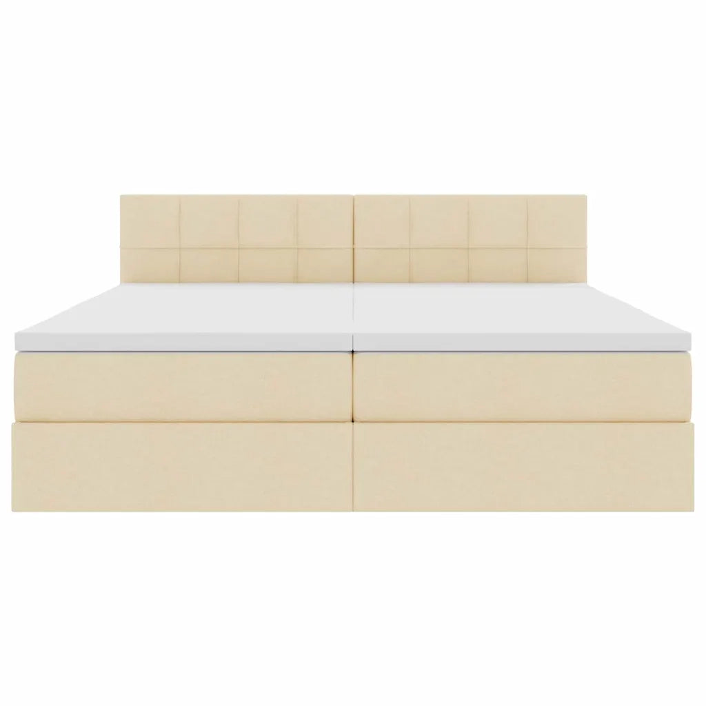 Letto con Contenitore Crema 180 x 200 cm Pelle Sintetica 3370929