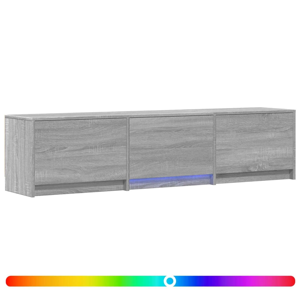 Mobile TV con LED con LED Sonoma grigia 165 x 34 x 40 cm 3418719