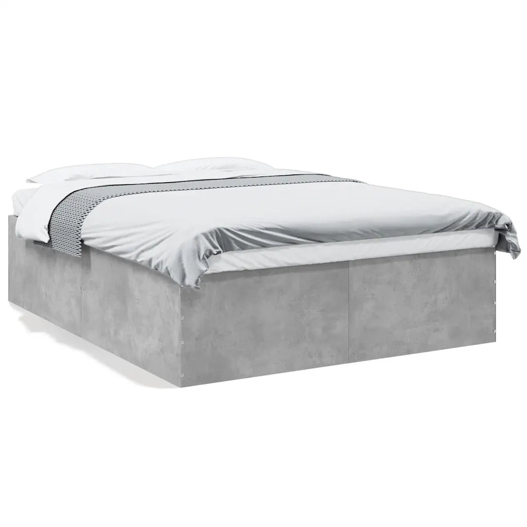 Letto matrimoniale | Letto per adulti | Giroletto Grigio Cemento 150x200 cm in Legno Multistrato