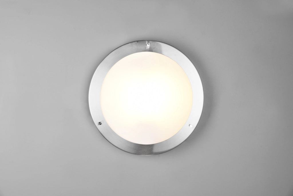 Plafoniera CONDUS moderna argento 31,5cm E27 Trio IP44