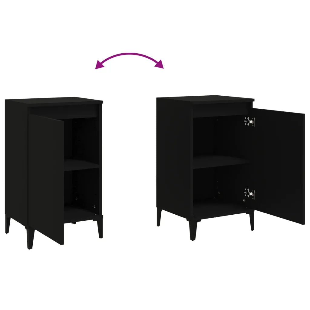 Comodini 2 pz Neri 40x35x70 cm in Legno Multistrato 819647