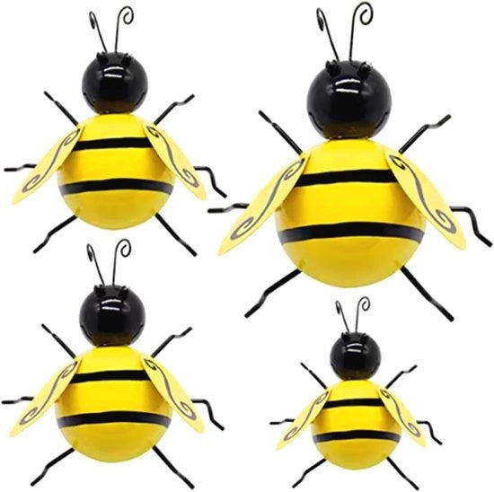 Decorazione da giardino in miniatura per interni e esterni - Set da 4 - Decorazione metallica insetti - Adatto per giardino, prato e decorazioni di casa