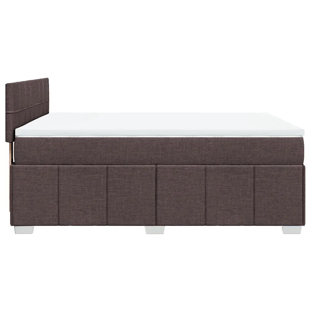 Giroletto a Molle con Materasso Marrone Scuro 160x200cm Tessuto 3289422