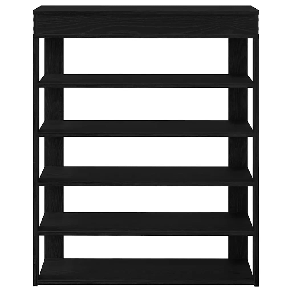 Scarpiera Nera 80x30x98 cm in Legno Multistrato 859933