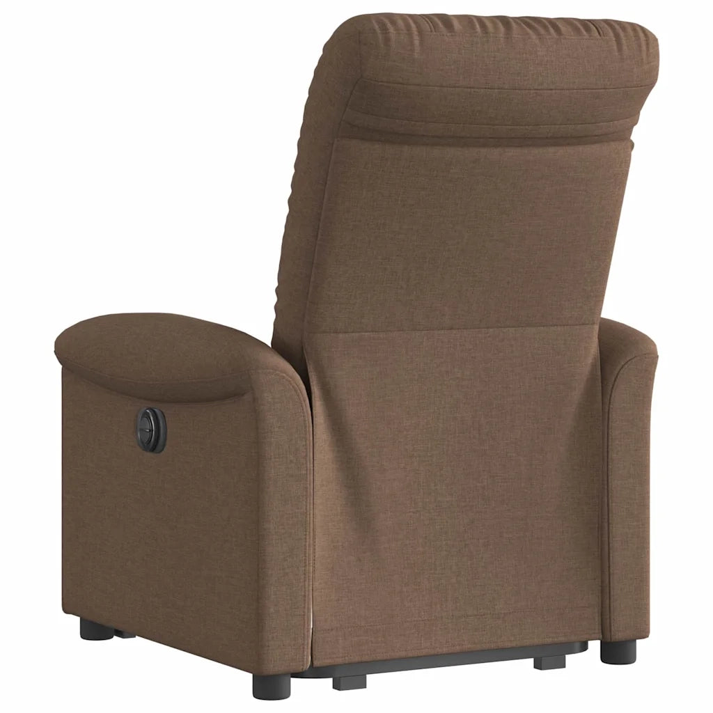 Poltrona Alzapersona Reclinabile Elettrica Marrone Tessuto 3303278