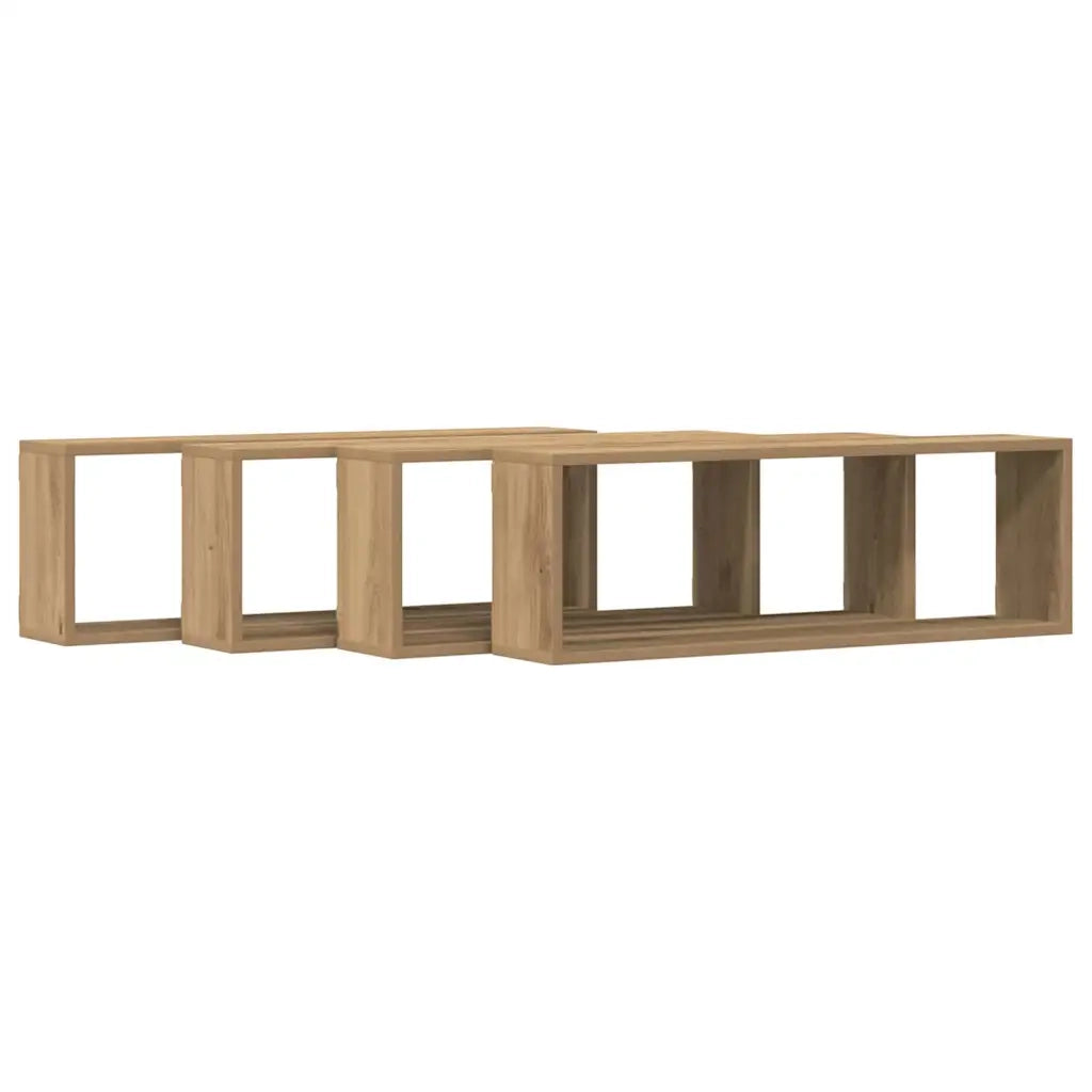 Scaffali da parete 4 pcs Rovere Artigianale 80 x 15 x 26 cm 862642