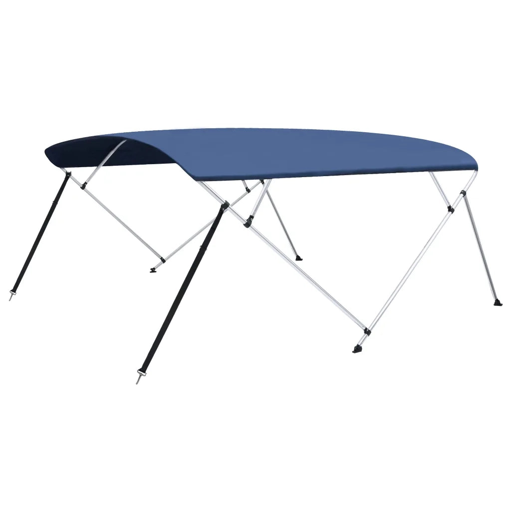 Bimini di Prua Tendalino a 4 Archi-Tenda da Sole per Bimini di Prua Blu 243x(230-244)x137 cm